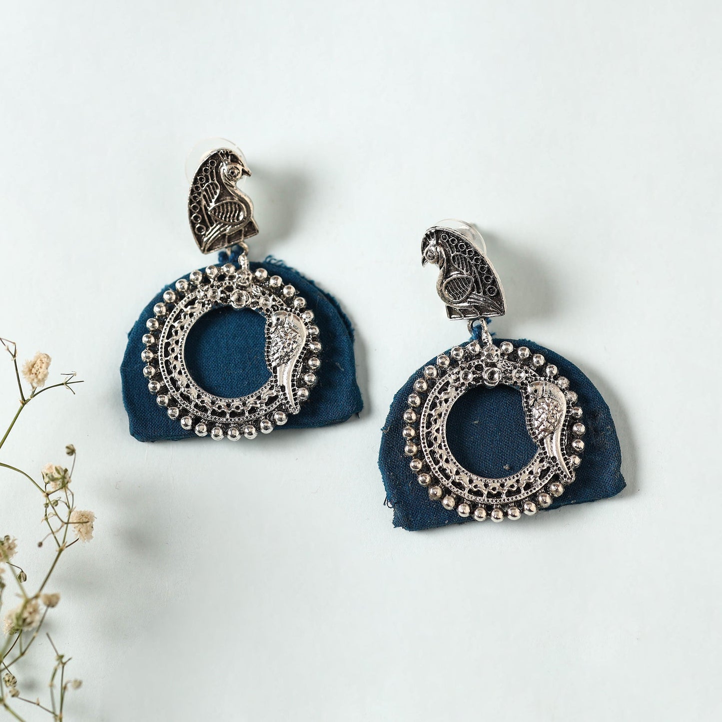 Blue - vaani handcrafted gs fabart earrings 23