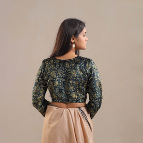 Blue Velvet Natural Dyed Ajrakh Print Blouse 