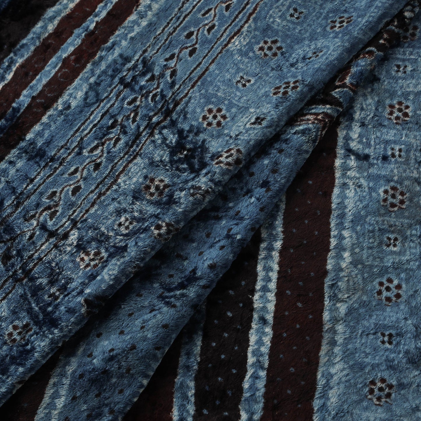 Velvet natural dyed hand fabric 04 - handcrafted