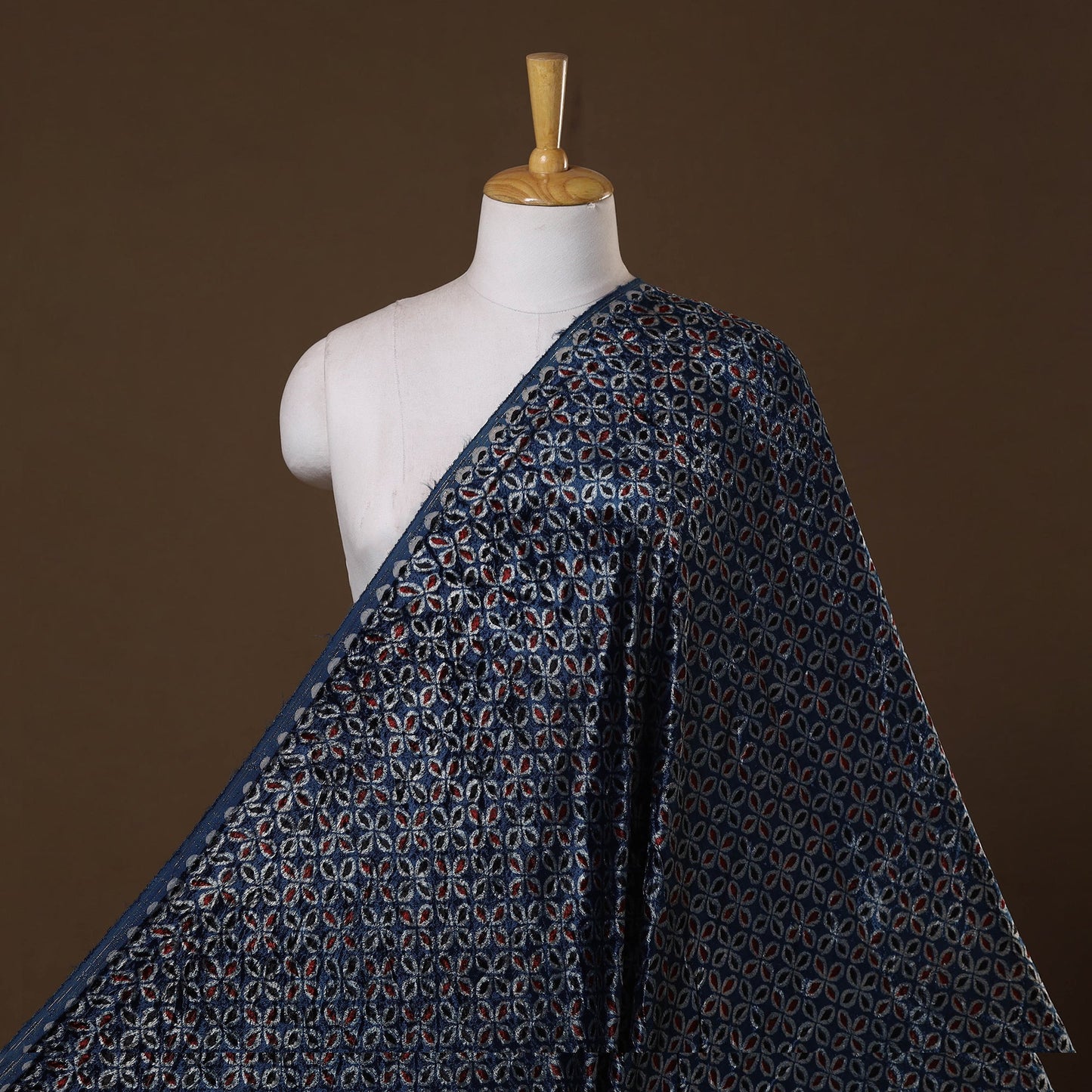 Velvet natural dyed hand fabric 09 - handcrafted