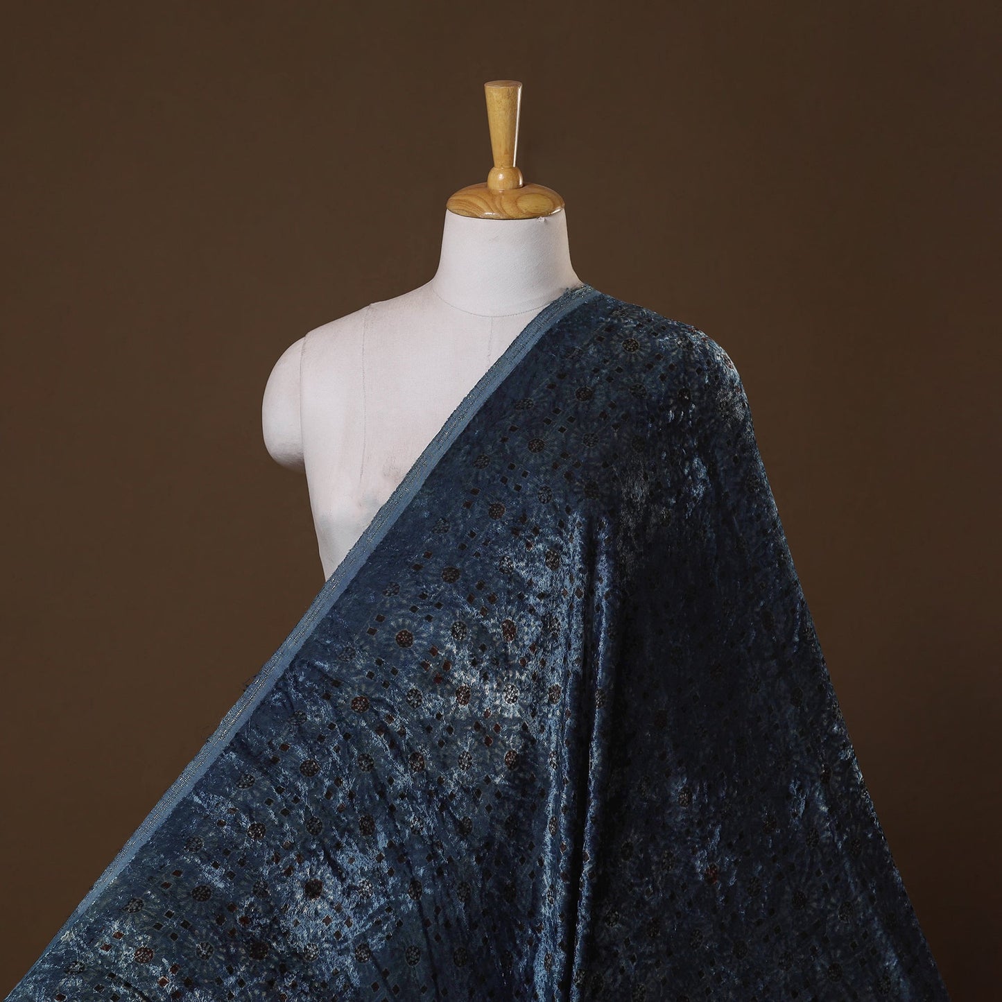 Velvet natural dyed hand fabric 18 - handcrafted