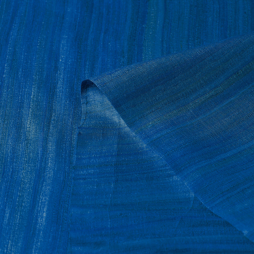 Blue - vidarbha handloom pure tussar ghicha silk fabric 01