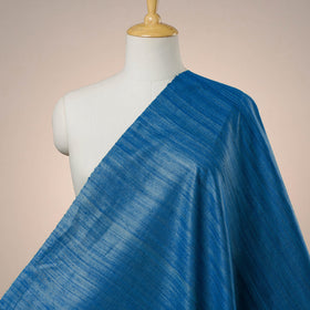 Blue - vidarbha handloom pure tussar ghicha silk fabric 01