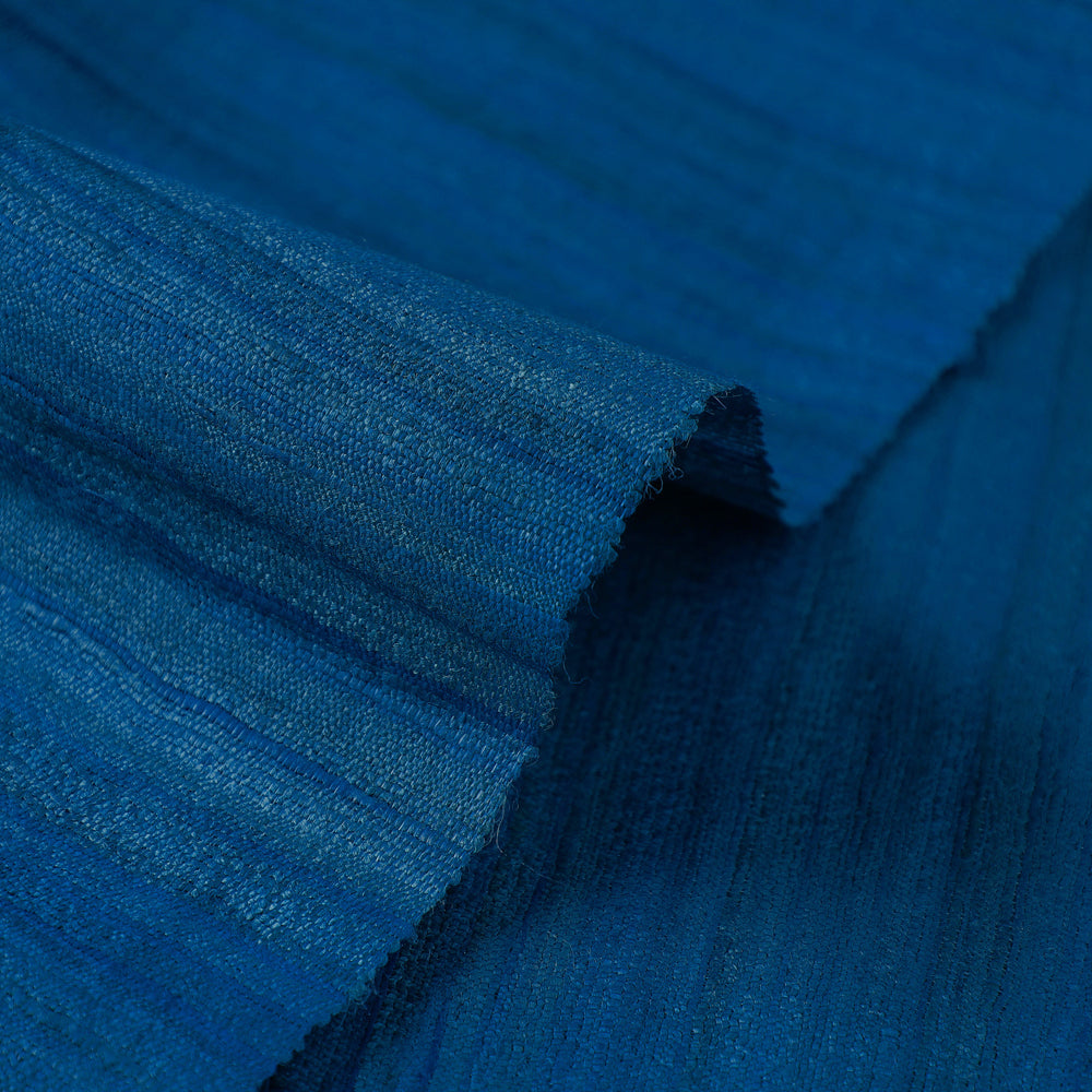 Blue - vidarbha handloom pure tussar ghicha silk fabric 01