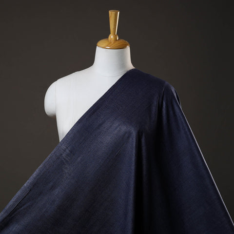 Blue - Vidarbha Pure Tussar x Katia Silk Handloom Fabric 08