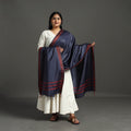 Buy Blue Vidarbha Tussar Cotton Handloom Dobby Border Dupatta