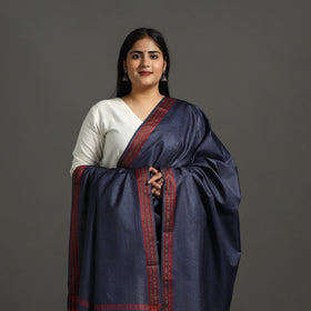 Buy Blue Vidarbha Tussar Cotton Handloom Dobby Border Dupatta