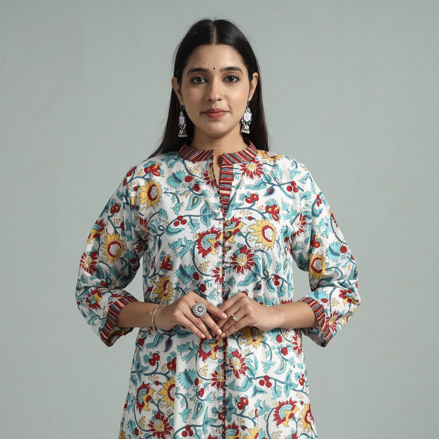 Buy Sanganeri Block Printed Cotton Kurta Online l iTokri.com