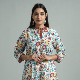 Buy Sanganeri Block Printed Cotton Kurta Online l iTokri.com