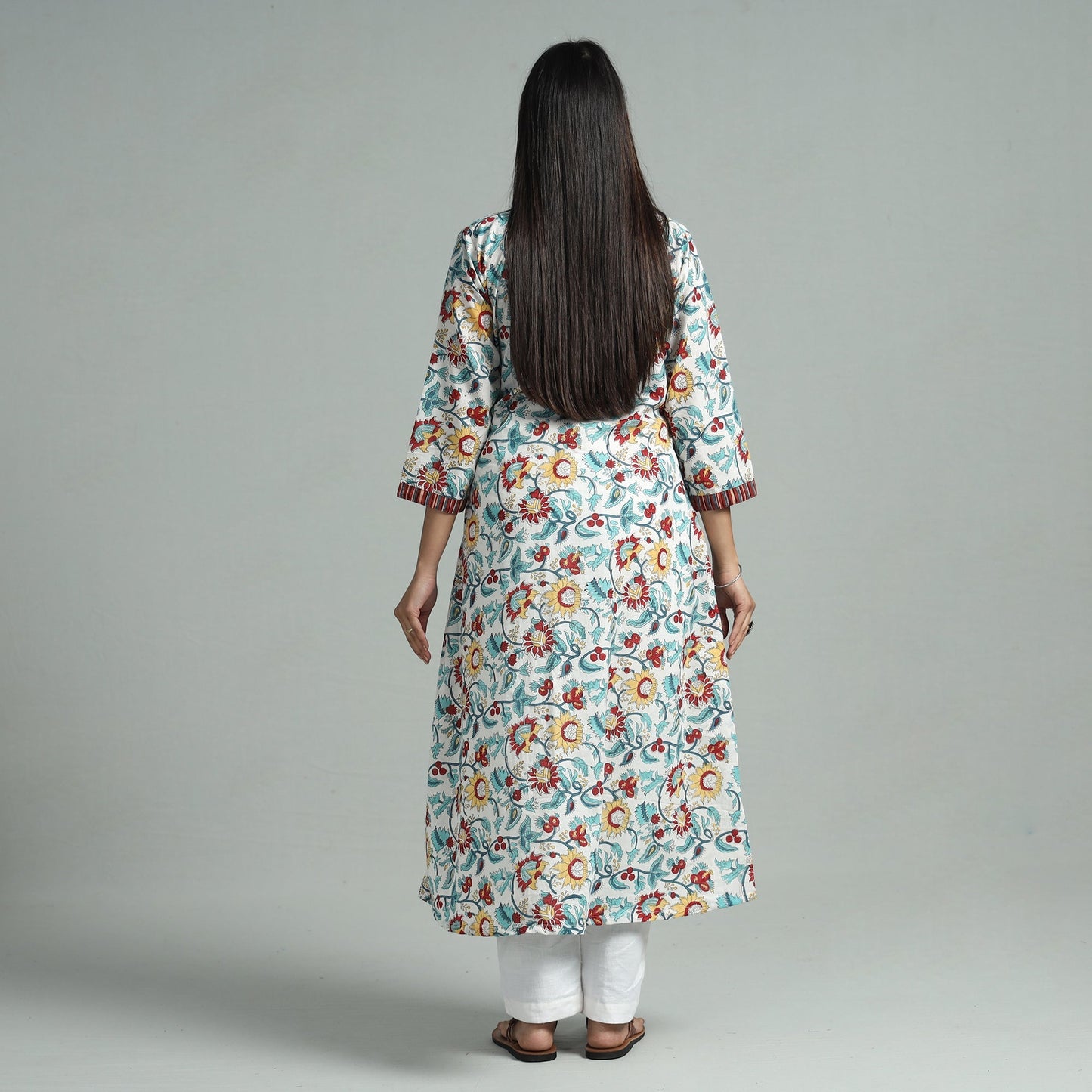 Buy Sanganeri Block Printed Cotton Kurta Online l iTokri.com