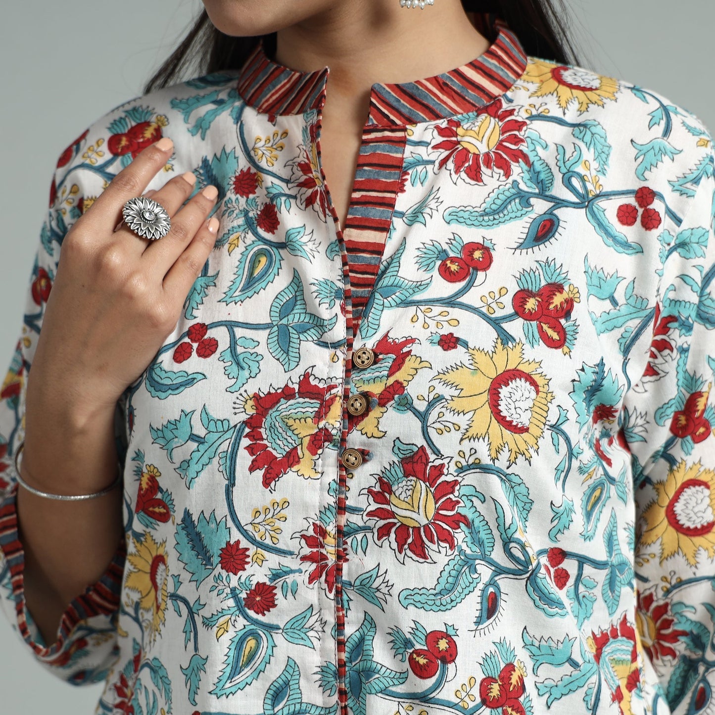 Buy Sanganeri Block Printed Cotton Kurta Online l iTokri.com