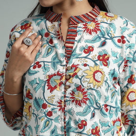 Buy Sanganeri Block Printed Cotton Kurta Online l iTokri.com