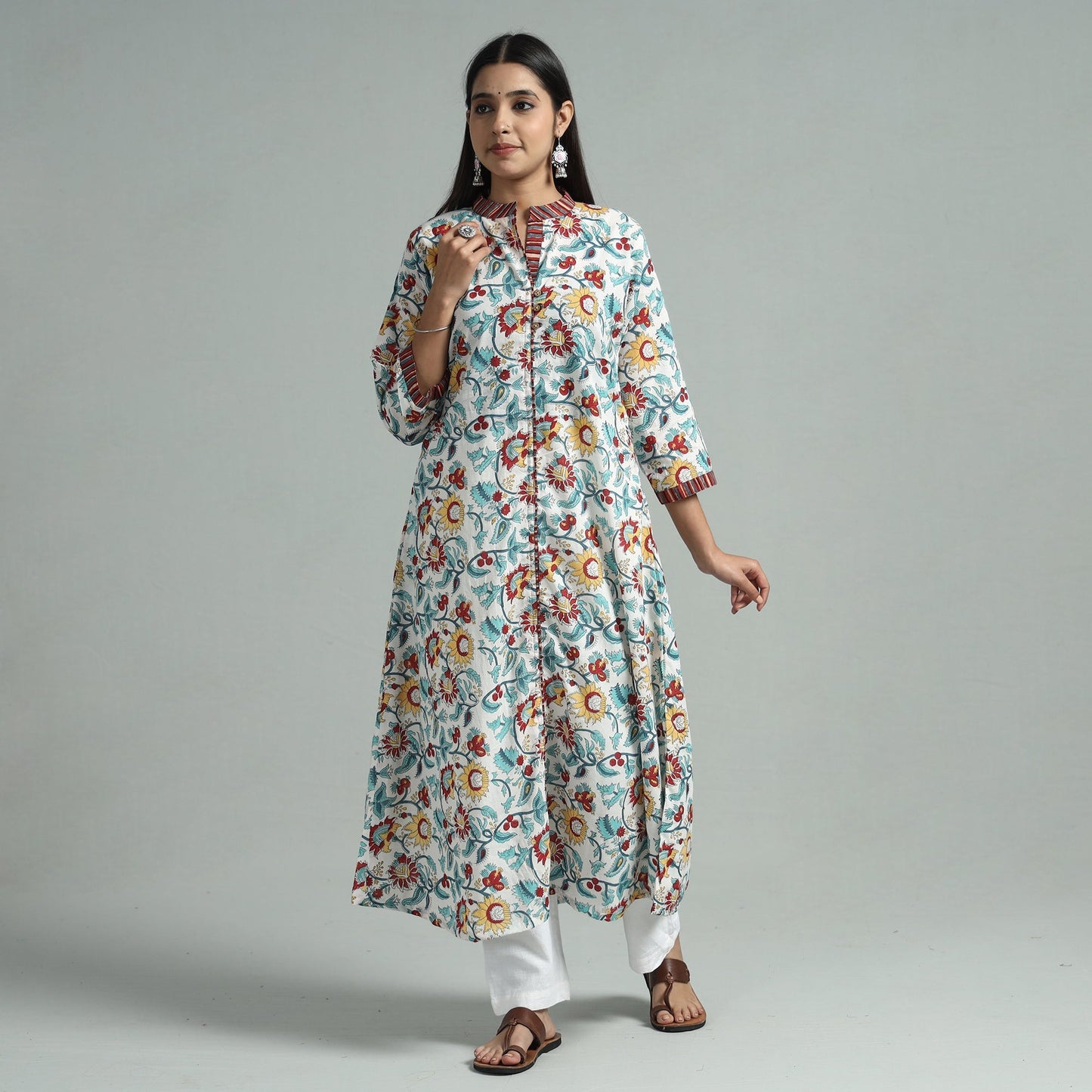Buy Sanganeri Block Printed Cotton Kurta Online l iTokri.com