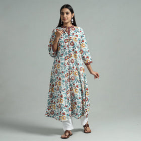Buy Sanganeri Block Printed Cotton Kurta Online l iTokri.com