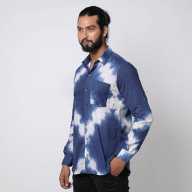 Buy Shibori Tie-Dye Cotton Men Full Sleeve Shirt Online at iTokri.com