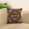 Blue Wool Thread Crewel Embroidery Cushion Cover