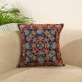 Blue Wool Thread Crewel Embroidery Cushion Cover