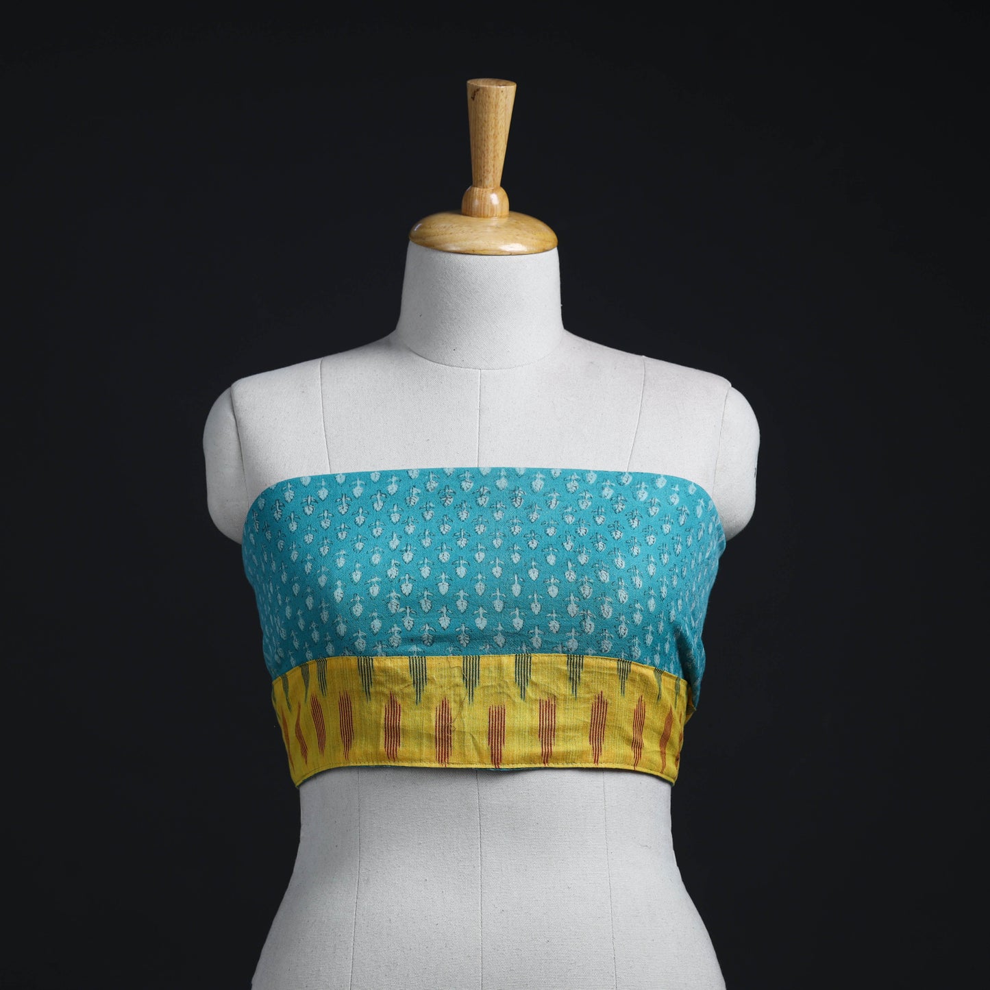 Blue - woollen akola blouse piece 22 - handcrafted