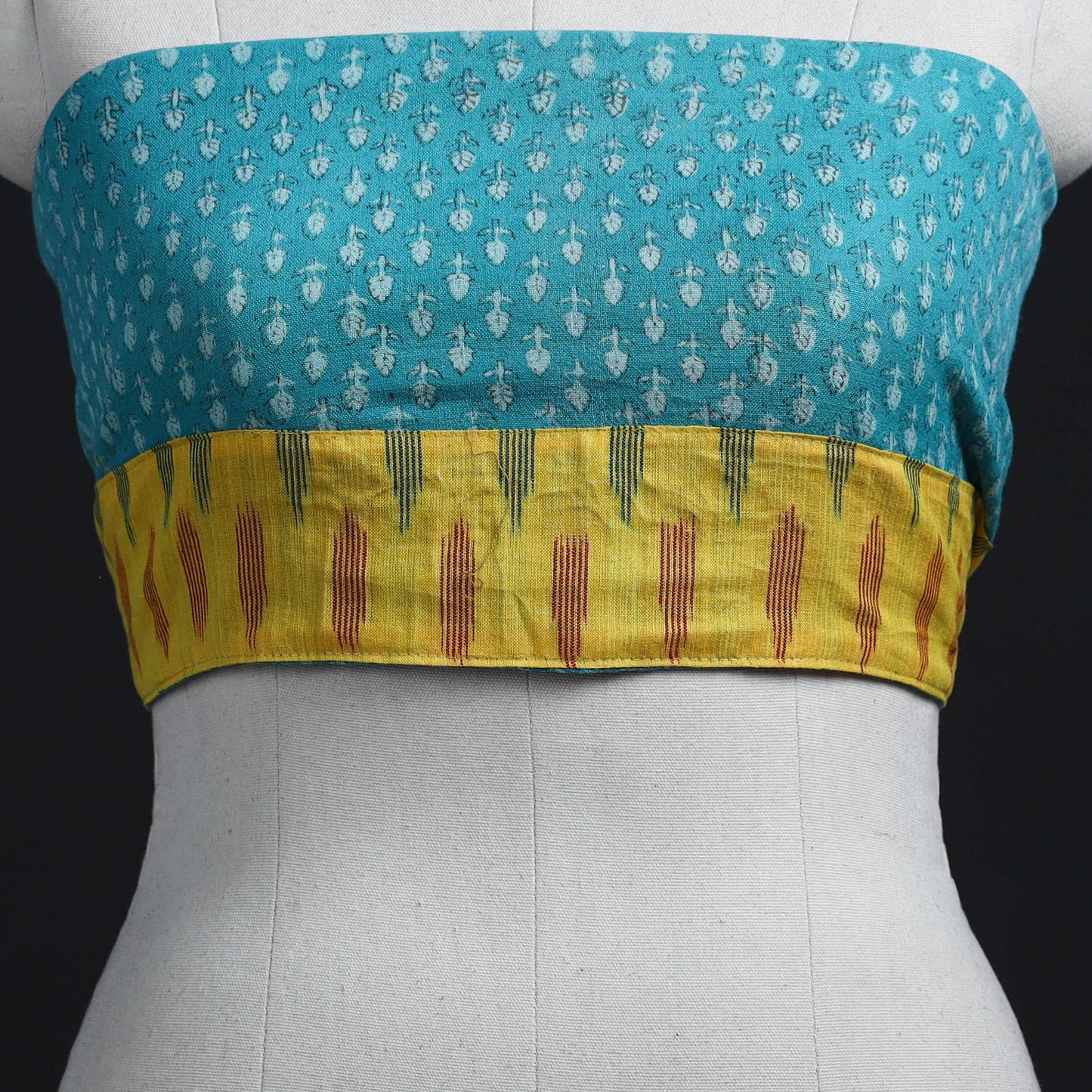 Blue - woollen akola blouse piece 22 - handcrafted