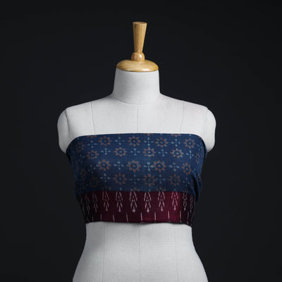 Blue - woollen akola blouse piece 25 - handcrafted
