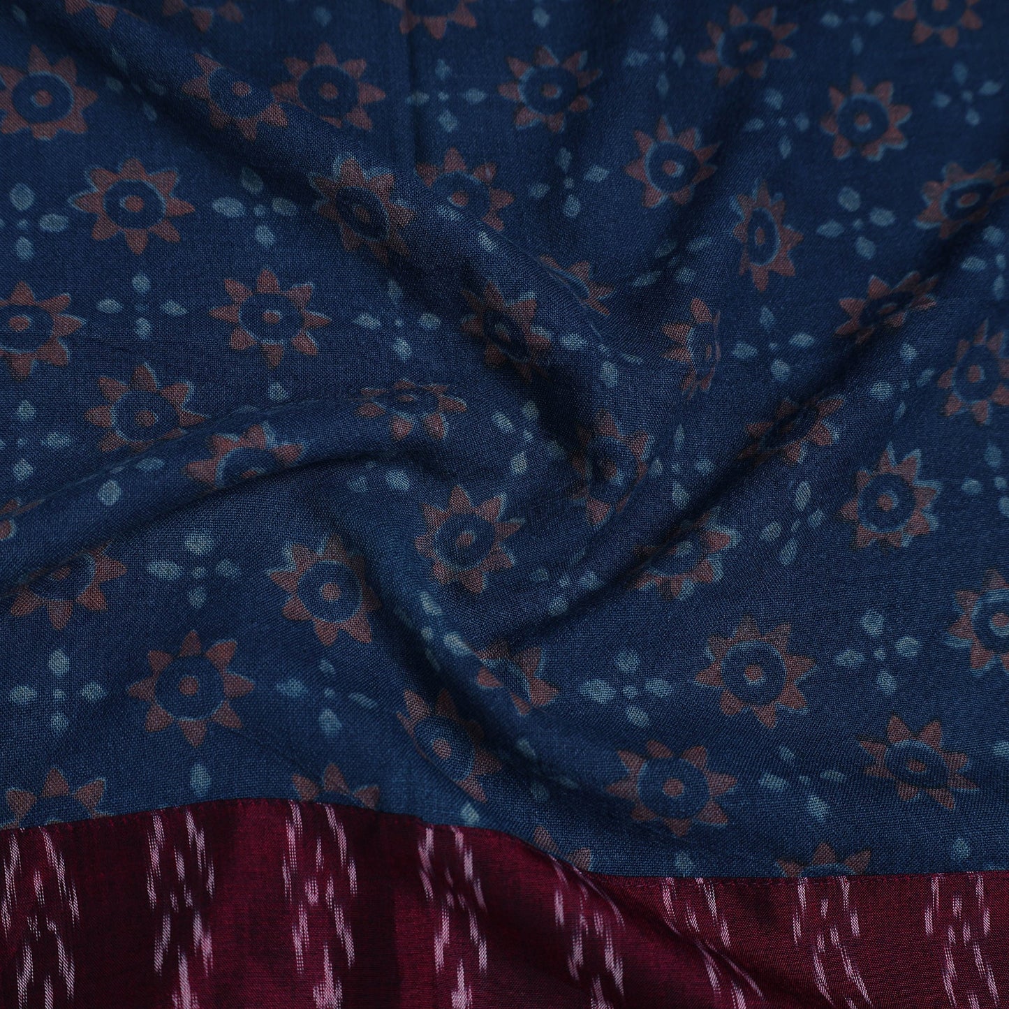 Blue - woollen akola blouse piece 25 - handcrafted