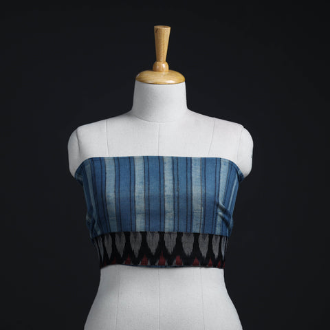 Buy Blue Block Print Woollen Akola Blouse Piece 