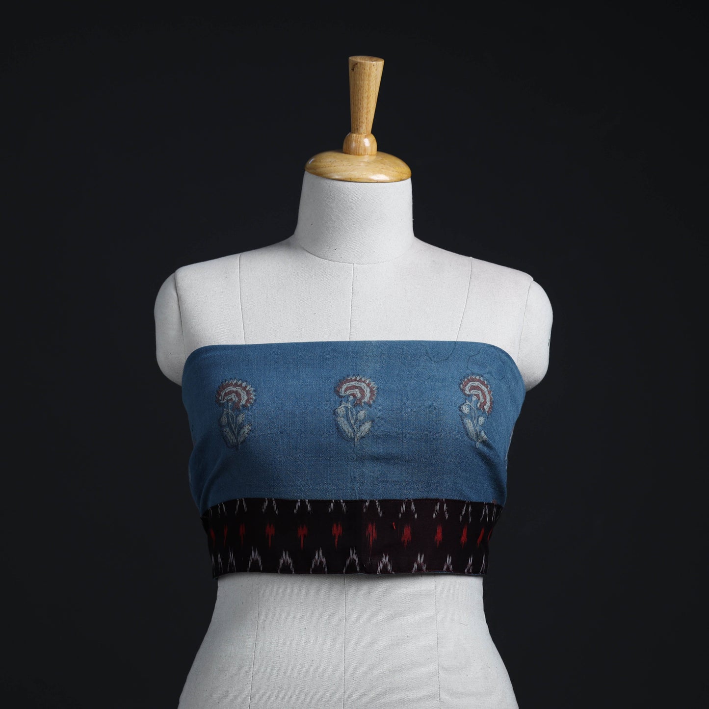 Blue - woollen akola blouse piece 28 - handcrafted