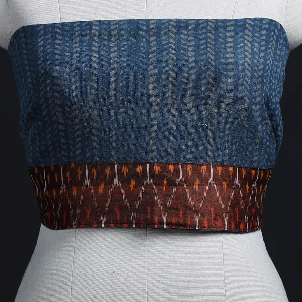 Blue - woollen akola blouse piece 33 - handcrafted