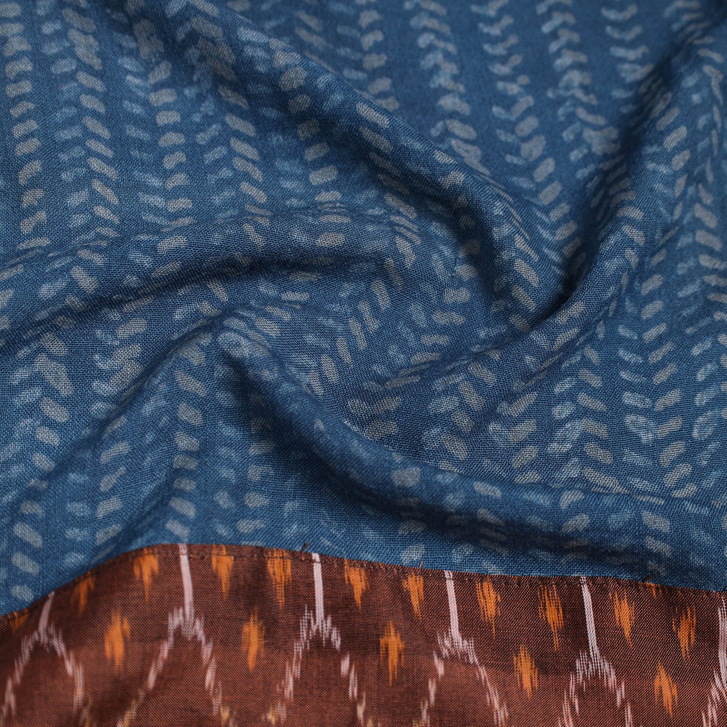 Blue - woollen akola blouse piece 33 - handcrafted