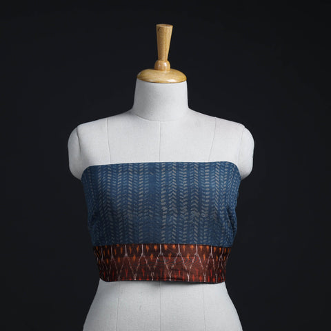 Blue - woollen akola blouse piece 33 - handcrafted