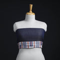Blue - woollen plain blouse piece 06 - handcrafted