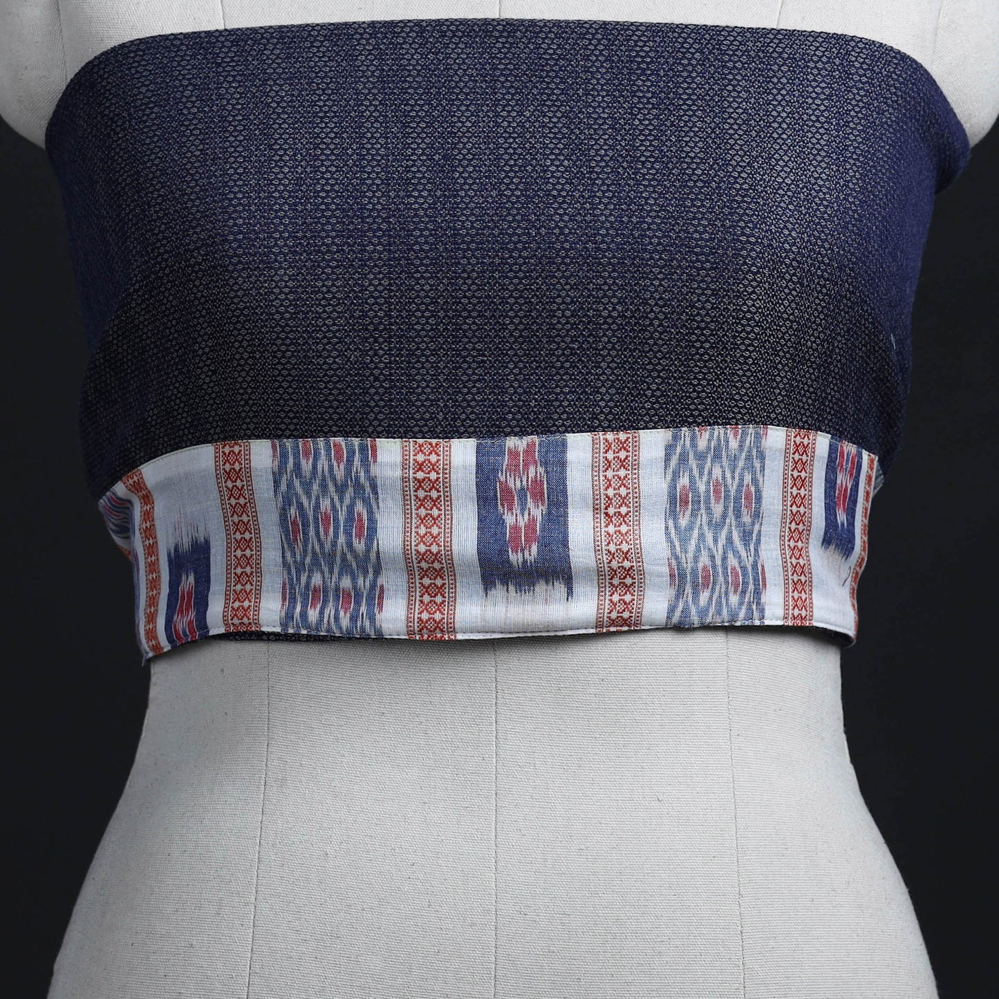 Blue - woollen plain blouse piece 06 - handcrafted