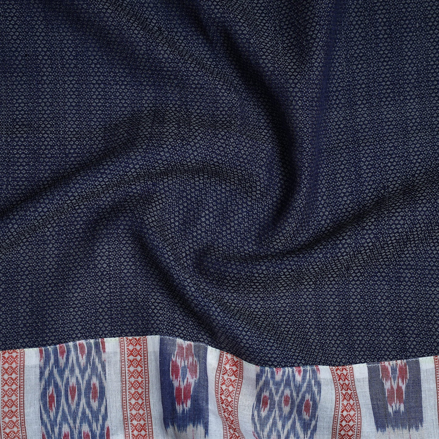 Blue - woollen plain blouse piece 06 - handcrafted