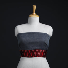 Blue - woollen plain blouse piece 07 - handcrafted