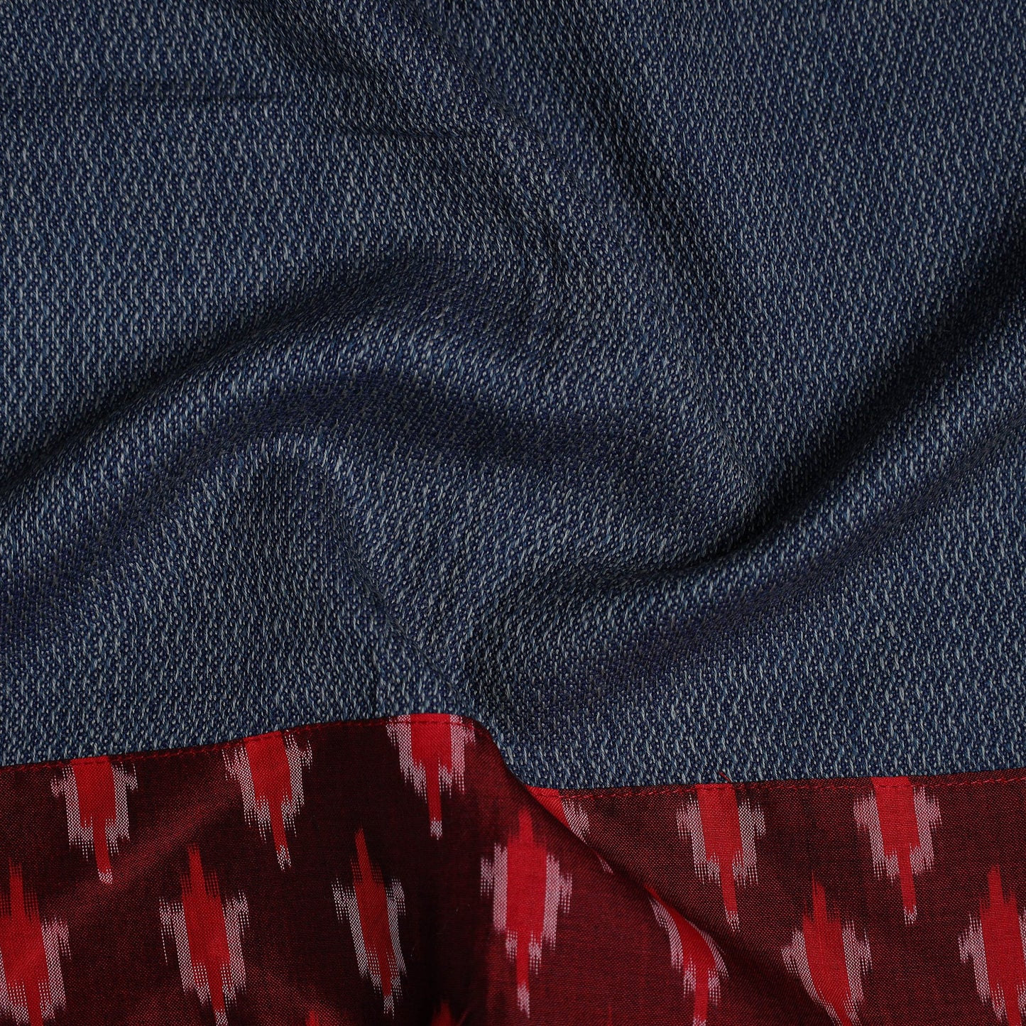 Blue - woollen plain blouse piece 07 - handcrafted