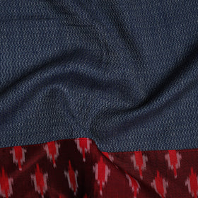 Blue - woollen plain blouse piece 07 - handcrafted