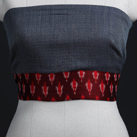 Blue - woollen plain blouse piece 07 - handcrafted