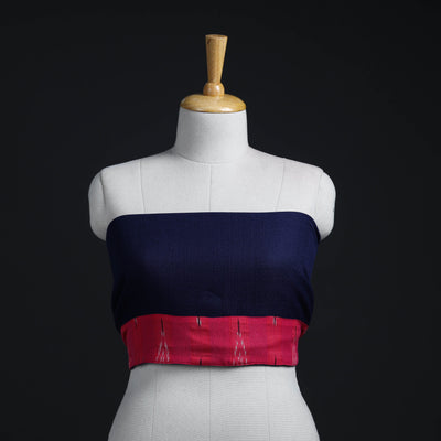 Blue - woollen plain blouse piece 12 - handcrafted
