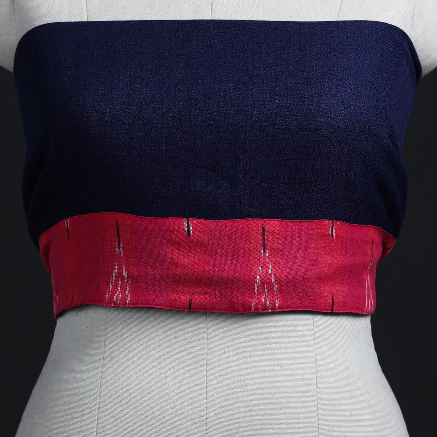 Blue - woollen plain blouse piece 12 - handcrafted