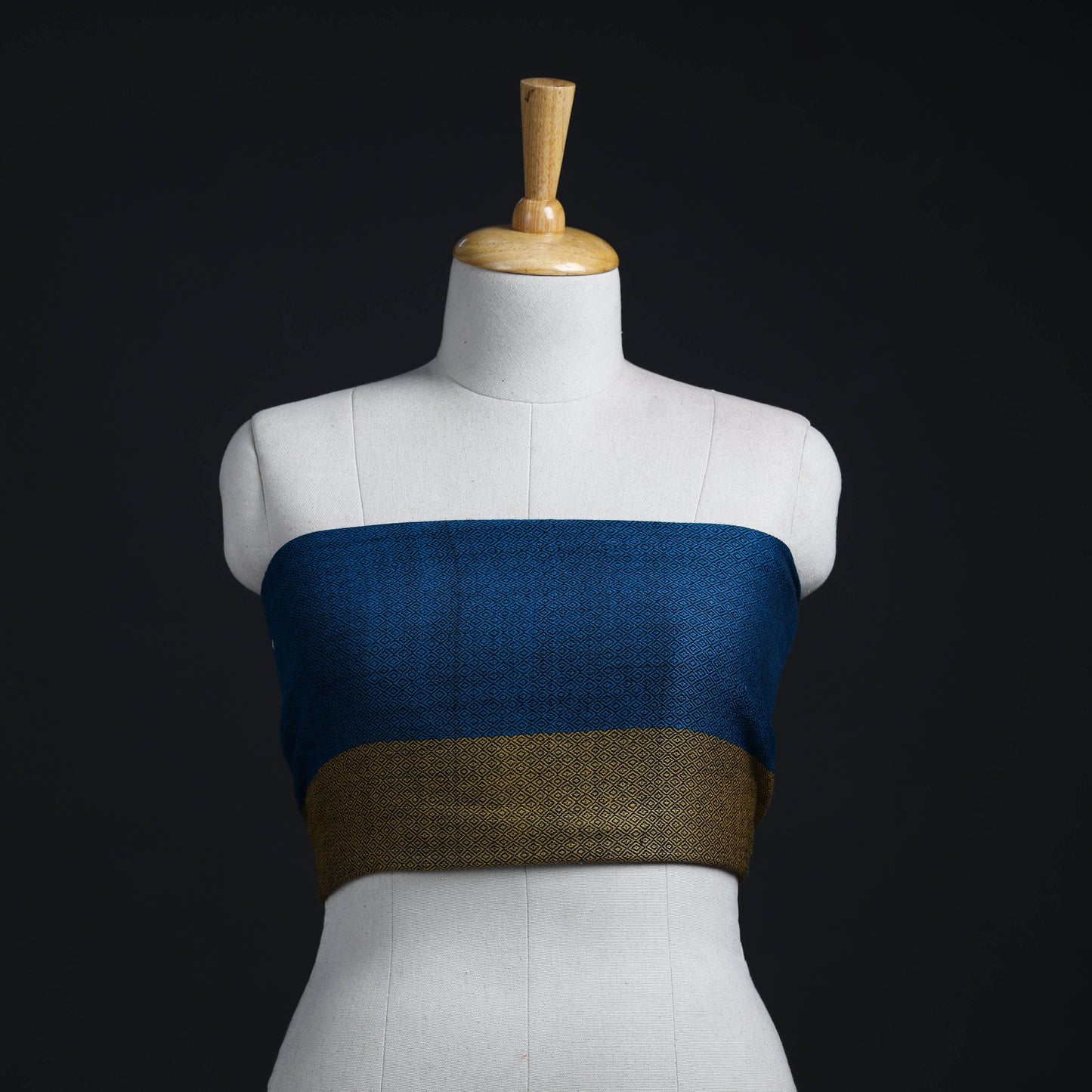Blue - woollen plain blouse piece 16 - handcrafted
