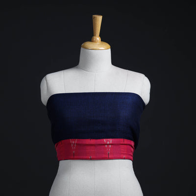 Blue - woollen plain blouse piece 19 - handcrafted