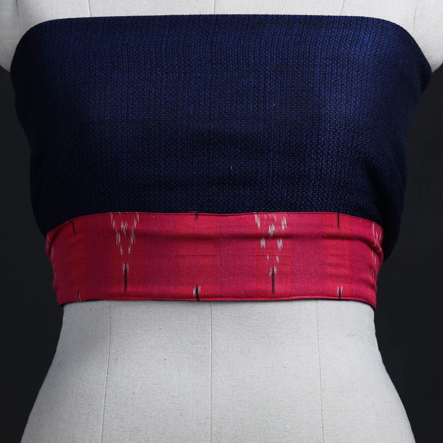 Blue - woollen plain blouse piece 19 - handcrafted