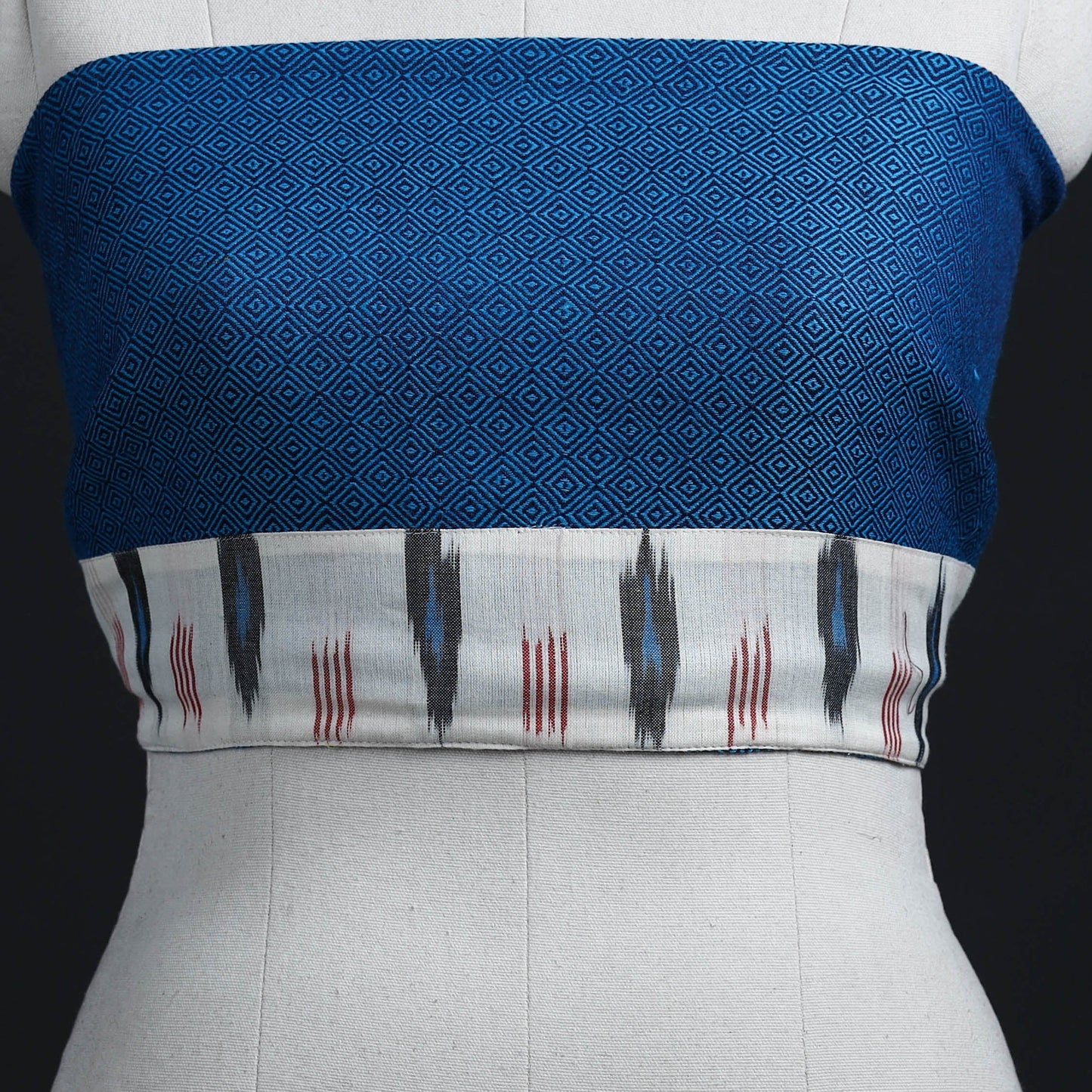 Blue - woollen plain blouse piece 20 - handcrafted