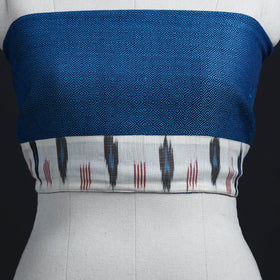 Blue - woollen plain blouse piece 20 - handcrafted