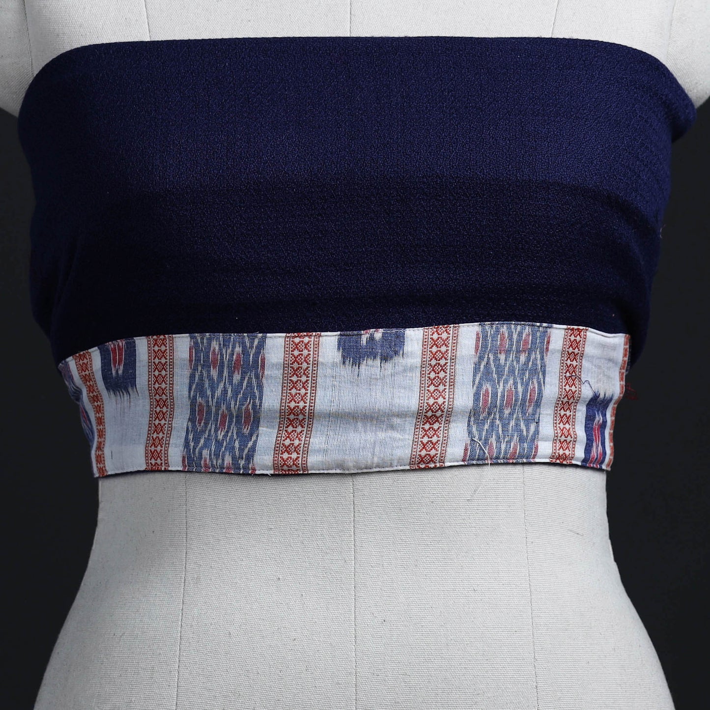 Blue - woollen plain blouse piece 21 - handcrafted