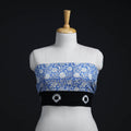 Blue - woollen sanganeri blouse piece 68 - handcrafted