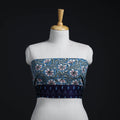 Blue - woollen sanganeri blouse piece 69 - handcrafted