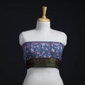 Blue - woollen sanganeri blouse piece 71 - handcrafted