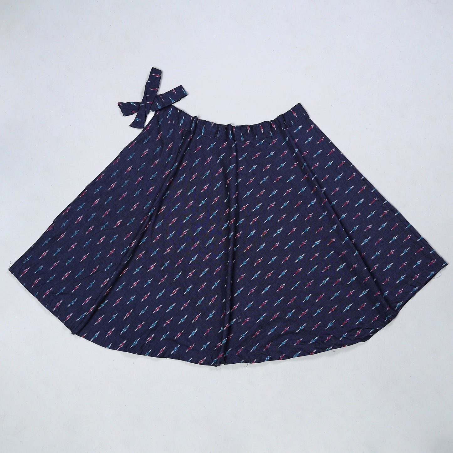 Blue Wrap Around Cotton Pochampally Ikat Skirt