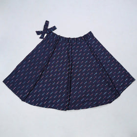Blue Wrap Around Cotton Pochampally Ikat Skirt